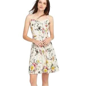 Old Navy Women Dress Fit Flare Cami Dress White Floral Print Size Small Petite